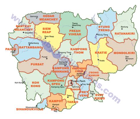 cambodia major cities|Cambodia: Provinces, Cities, Urban Areas & Urban Communes.
